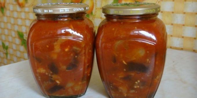 لذيذ الباذنجان في فصل الشتاء: الباذنجان في صلصة الطماطم