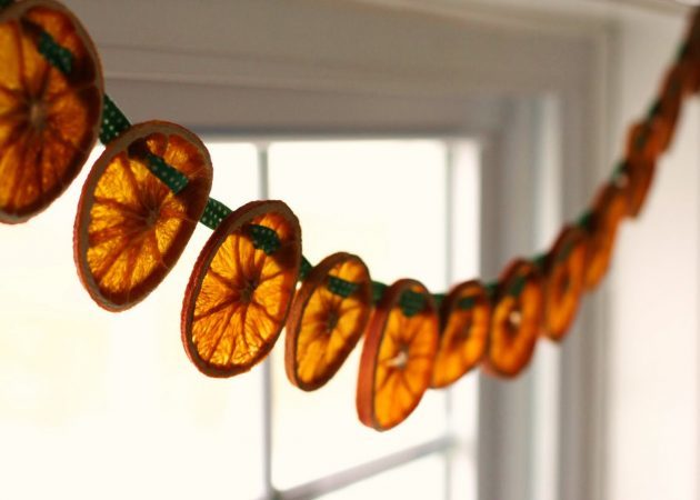 شجرة عيد الميلاد الديكور: البرتقال المجفف