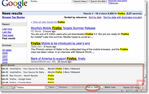 عدة تمديدات لتسريع عمليات البحث على صفحة مفتوحة من فايرفوكس