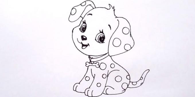 كيفية رسم الكلب يجلس في أسلوب الرسوم المتحركة