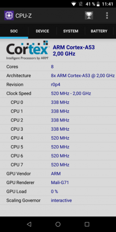 Ulefone الطاقة 5. CPU-Z