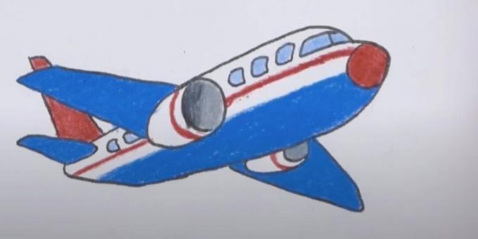 كيفية رسم طائرة: قم بالطلاء على الزجاج والهدية والذيل