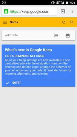 تطبيق Google Keep: تحديث