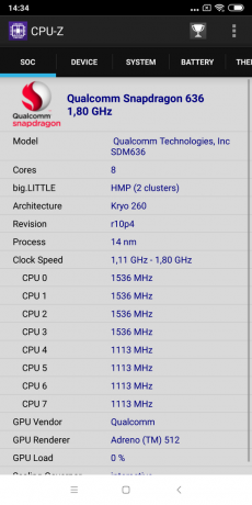مراجعة XIAOMI مي ماكس 3: CPU-Z