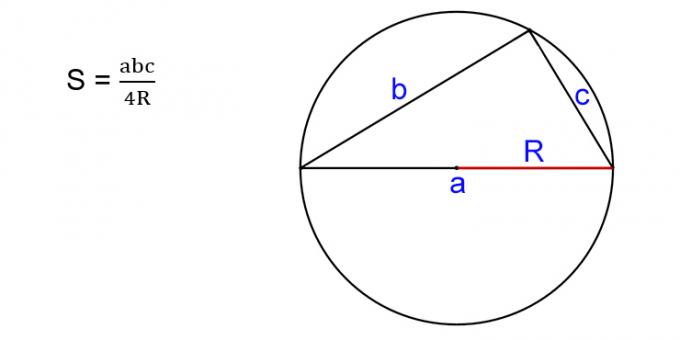 كيفية حساب مساحة المثلث ، معرفة الأضلاع الثلاثة ونصف قطر الدائرة المحصورة