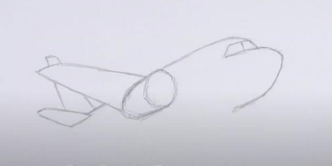 كيفية رسم طائرة: تصور الأنف والذيل والجناح