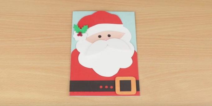 بطاقة عيد الميلاد مع سانتا كلوز