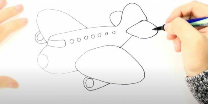 كيفية رسم طائرة: رسم طائرة بعلامة
