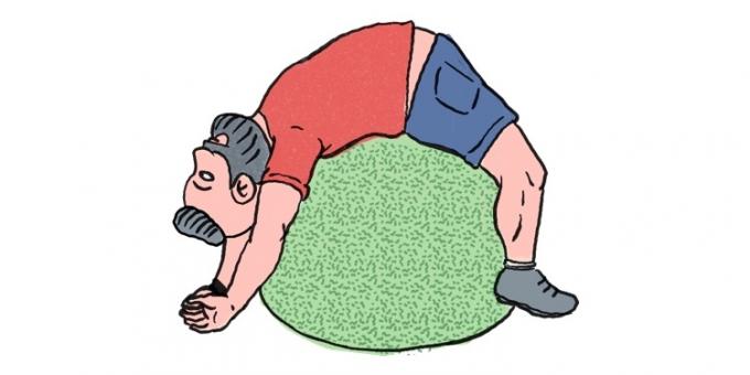 كيفية التخلص من آلام في العضلات: تمارس مع الكرة الجمباز
