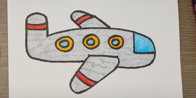 كيفية رسم طائرة: رسم طائرة بأقلام فلوماستر