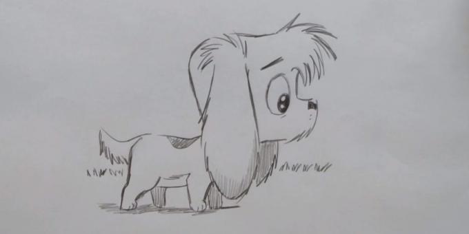 كيفية رسم الكلب واقفا في أسلوب الرسوم المتحركة