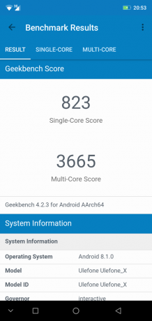 نظرة عامة الهواتف الذكية Ulefone X: GeekBench