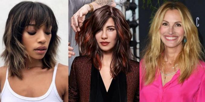 حلاقة الشعر المرأة العصرية في 2019: نسيج شلال