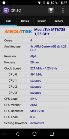 Bluboo D5 برو. CPU-Z