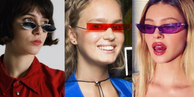 النظارات الشمسية المرأة مع عدسة الأفقية الضيقة ( "الثالوث")