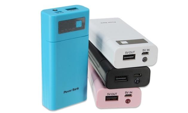 أزياء متعددة الألوان العالمي-محمول-5V-1A-USB-DIY-الطاقة-البنك 2X-18650-بطارية شاحن-حالة كيت
