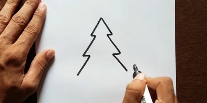 كيفية رسم شجرة: إضافة الدرجة الثالثة