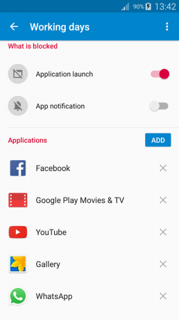 AppBlock: قائمة التطبيقات