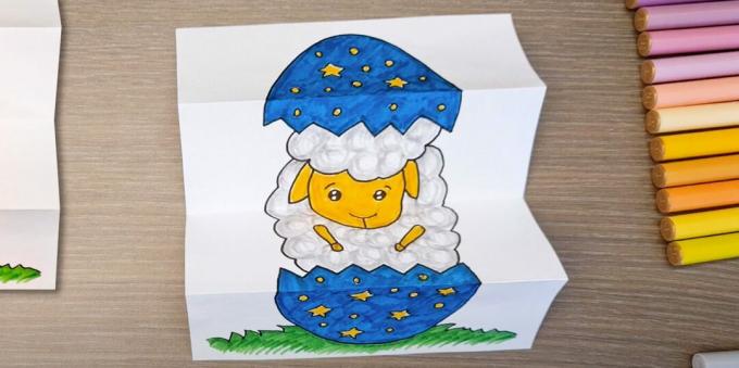 الحرف اليدوية لعيد الفصح بيديك: بطاقة بها بيضة