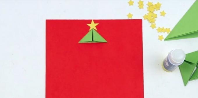 بطاقات عيد الميلاد مع أيديهم: الغراء جزء واحد، والنجم