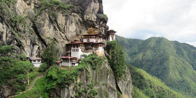 الأراضي الآسيوية يجذب السياح علم دير بارو Taktsang، بوتان