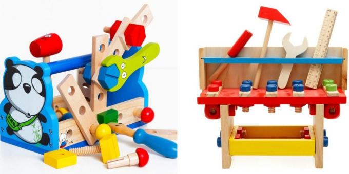 الهدايا الصبي للعام الجديد: أدوات خشبية