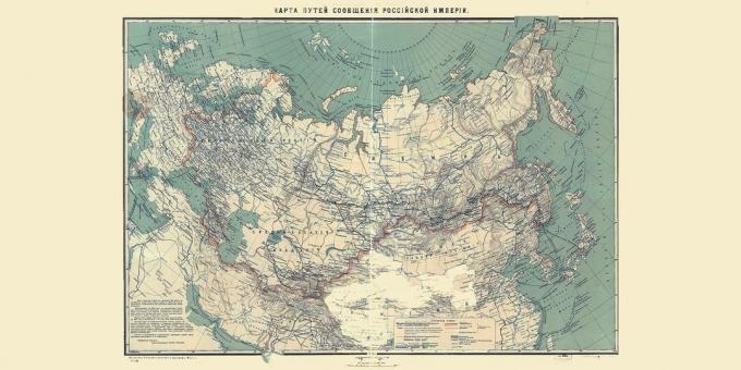 تاريخ الإمبراطورية الروسية: خريطة للسكك الحديدية في روسيا عام 1916. 