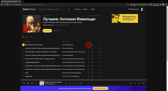 قم بتنزيل الموسيقى من Yandex. موسيقى ": Skyload