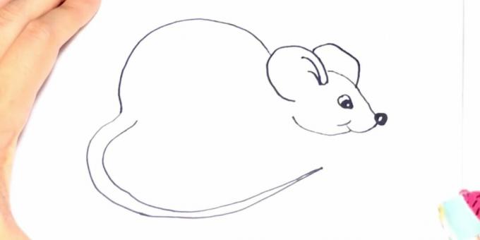 كيفية رسم فأر: إضافة ذيل