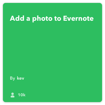 إفتتت وصفة: إنشاء الملاحظات الصورة يربط تفعل الكاميرا ل Evernote
